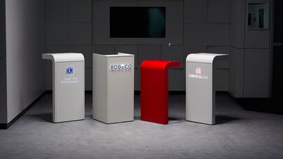 ISINGERMERZ, Wiesbaden, Werkstatt, Produktion, Rednerpult