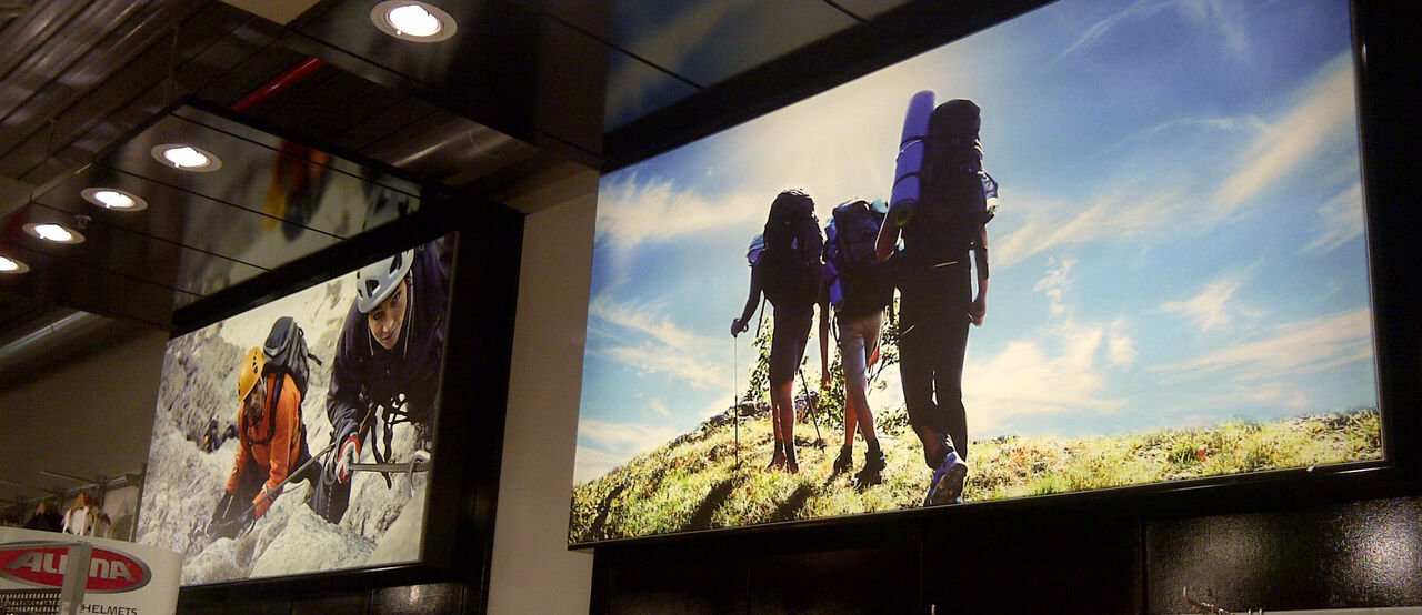 Banner, Textildruck, Werbedruckplane, hinterleuchtender Druck