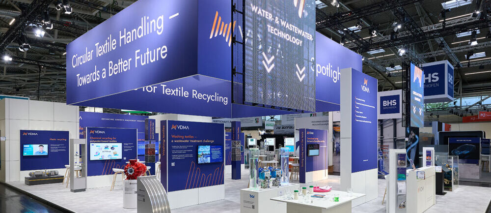 LED Mesh, entertainment Technologie am Messestand in München
