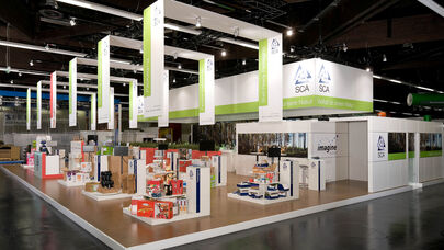 nachhaltiger Messebau, SCA Messestand, Messe Fachpack, Messebau ISINGERMERZ