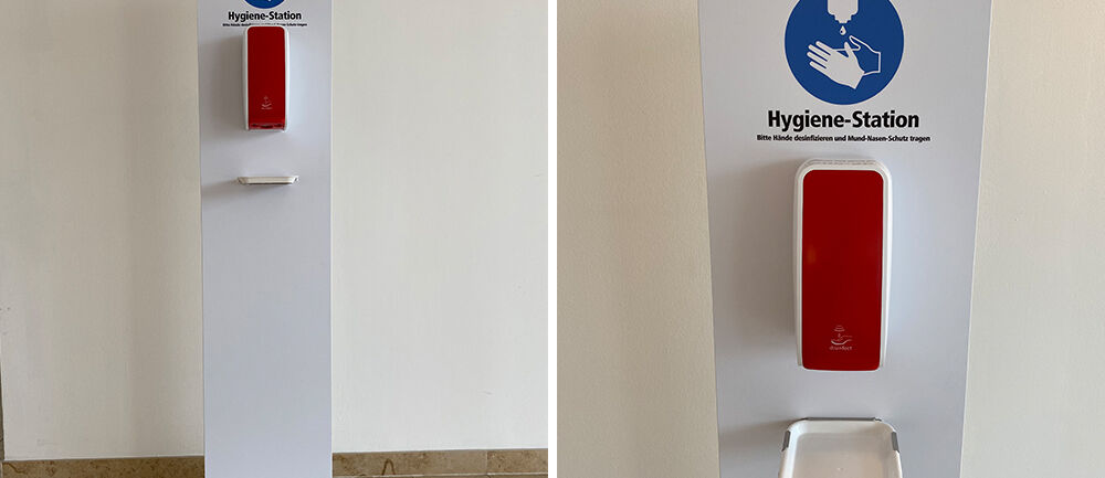 Corona, Hygienestation, Handdesinfektion, Hygieneschutz-Produkt, Digifant, Werbetechnik