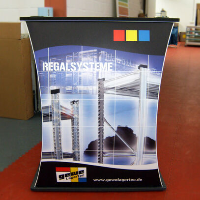 Multiline Slim Theke, GEWE Regalsysteme, mobile Theke, Leichtbautheke, ISINGERMERZ