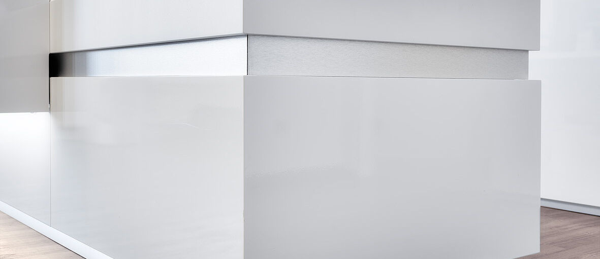 Erdgas Südwest, Thekenbau, Empfangstheke, Isingermerz, Werkstatt, Schreinerei, Empfangsbereich